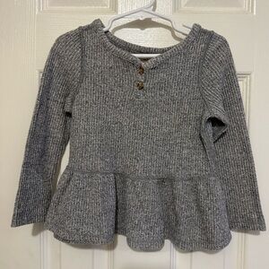 Toddler Cat & Jack Waffle Knit Peplum Top